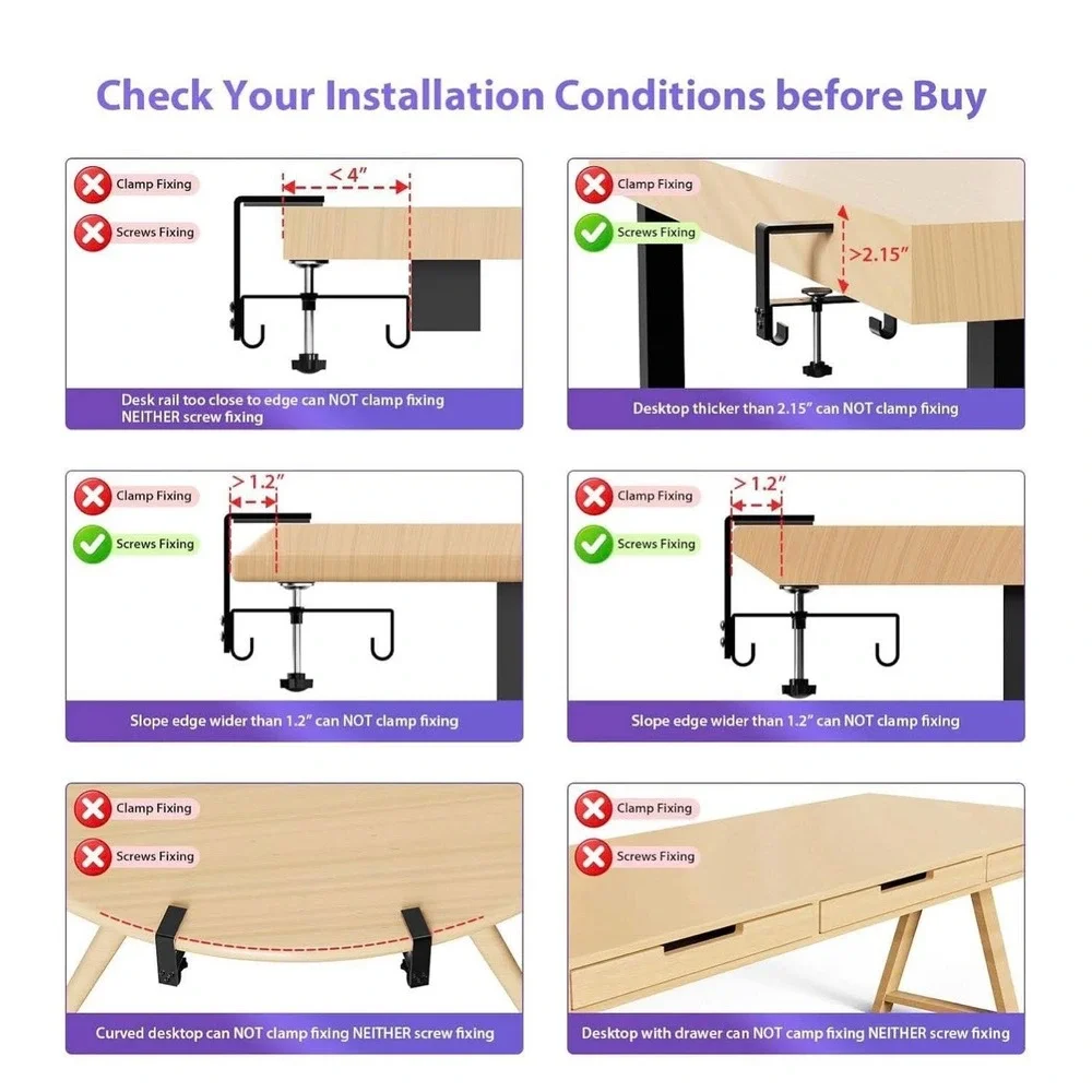 Univivi No Drill Under Desk Cable Management Tray 36